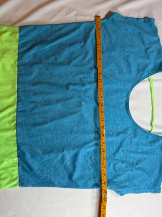 Nike Dri Fit Blue Green Workout Top Size M - Picture 6 of 6